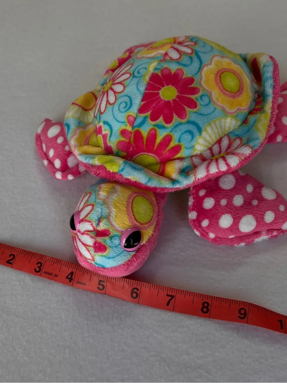 Genevieve Sea Turtle Pink Floral Stuffed Animal By Douglas  Cuddle Toy Plush 12”